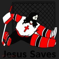 Jesus Saves Jesus Saved Hockey Funny Gift Beanie thumb 2