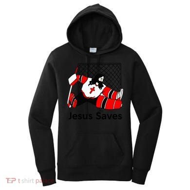 Jesus Saves Jesus Saved Hockey Funny Gift Women's Hoodie