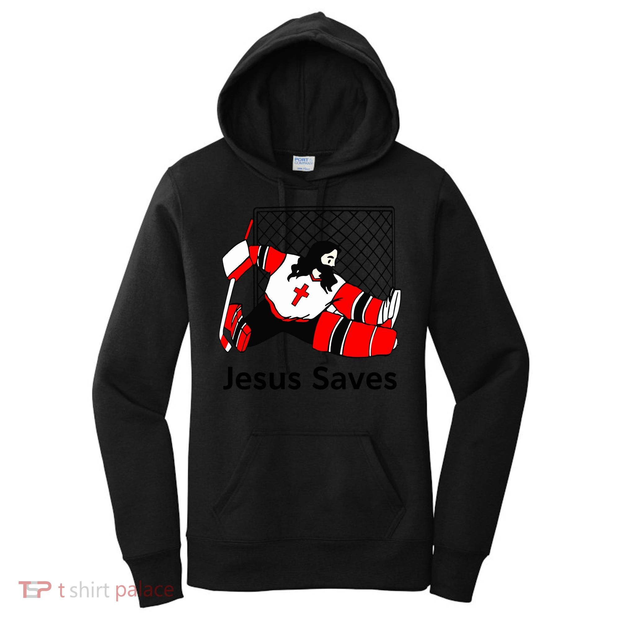 Jesus Saves Jesus Saved Hockey Funny Gift Women's Hoodie