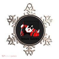 Jesus Saves Jesus Saved Hockey Funny Gift Ornament thumb 0