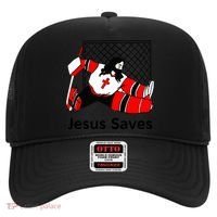 Jesus Saves Jesus Saved Hockey Funny Gift Hat thumb 0