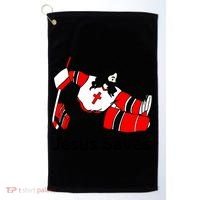 Jesus Saves Jesus Saved Hockey Funny Gift Golf Towel thumb 0