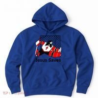 Jesus Saves Jesus Saved Hockey Funny Gift Hoodie thumb 0