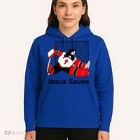Jesus Saves Jesus Saved Hockey Funny Gift Hoodie thumb 5