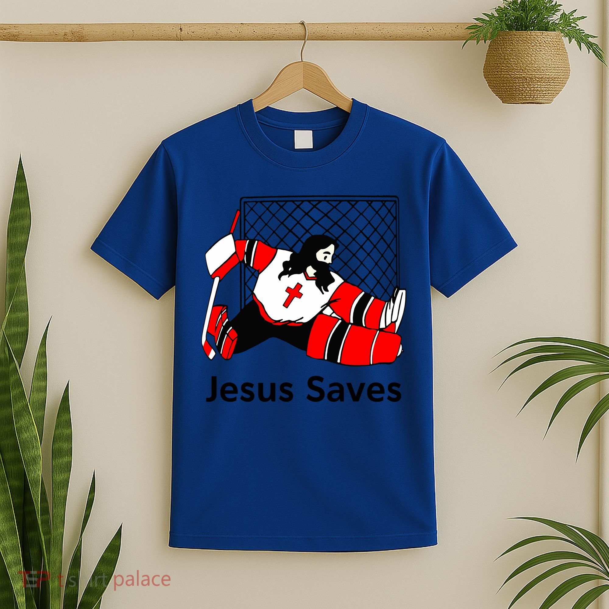 Jesus Saves Jesus Saved Hockey Funny Gift T-Shirt