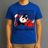 Jesus Saves Jesus Saved Hockey Funny Gift T-Shirt thumb 3