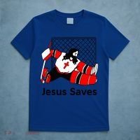 Jesus Saves Jesus Saved Hockey Funny Gift T-Shirt thumb 5