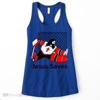 Jesus Saves Jesus Saved Hockey Funny Gift Women's Tank Top thumb 0