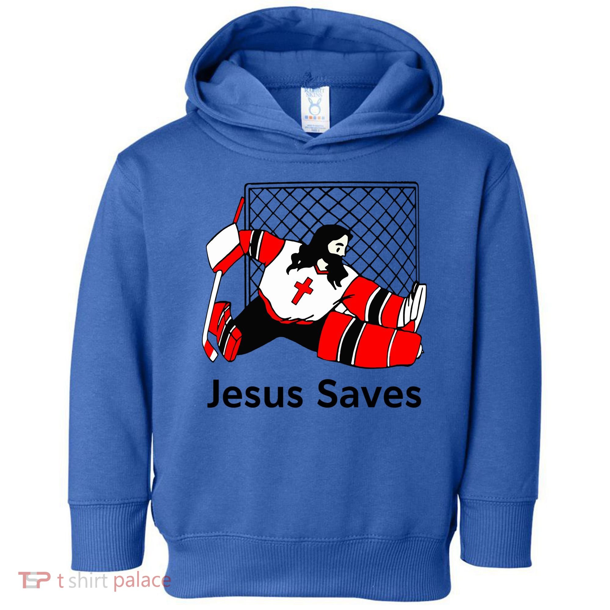 Jesus Saves Jesus Saved Hockey Funny Gift Toddler Hoodie