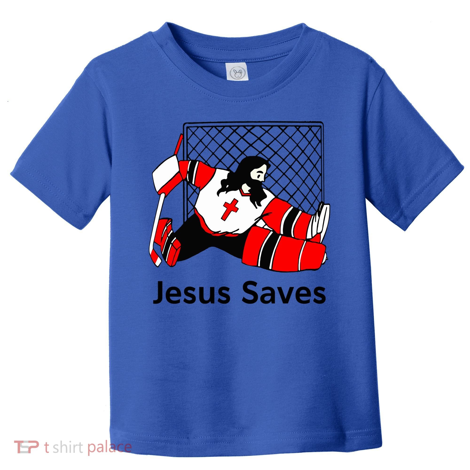 Jesus Saves Jesus Saved Hockey Funny Gift Toddler T-Shirt