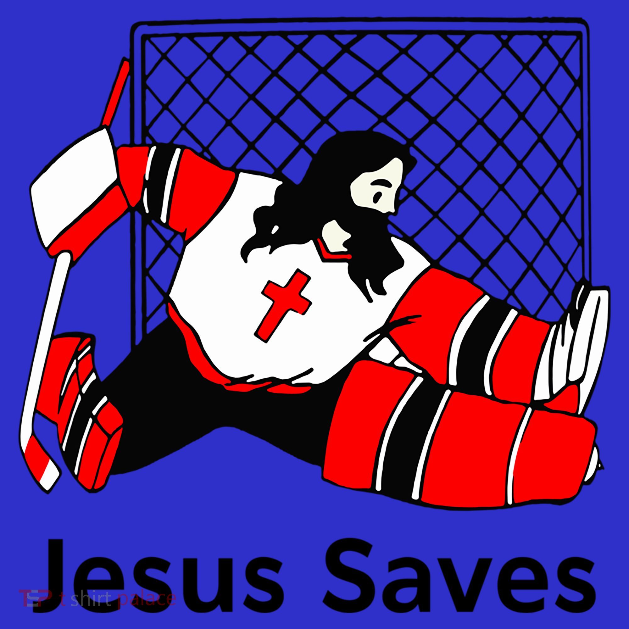 Jesus Saves Jesus Saved Hockey Funny Gift Kids Sweatshirt