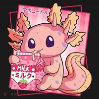 Japanese Style Kawaii Axolotl Strawberry Milk Anime Women's Tank Top thumb 5