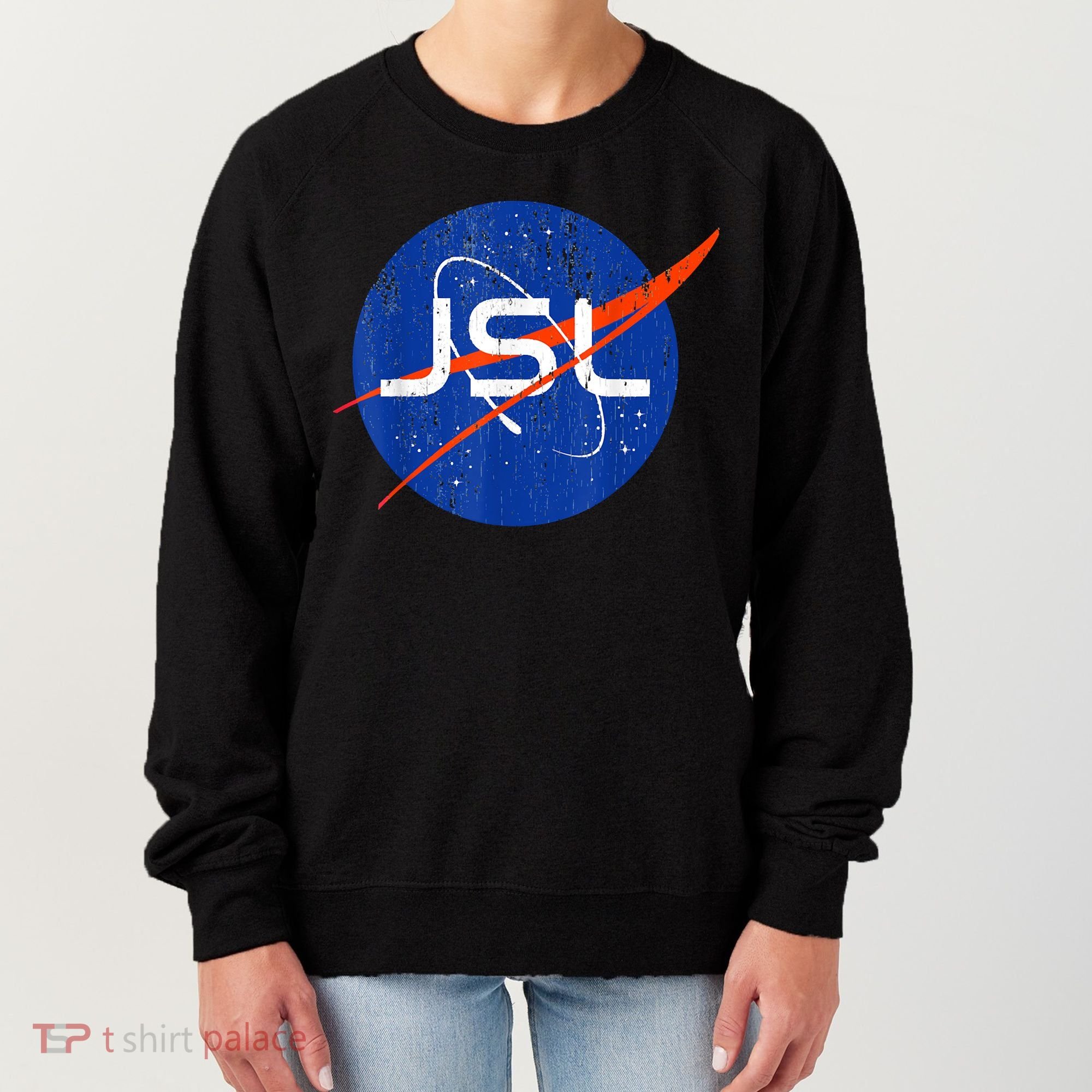 Jewish Space Laser Logo Badge Distressed Funny Meme Women's Sweatshirt