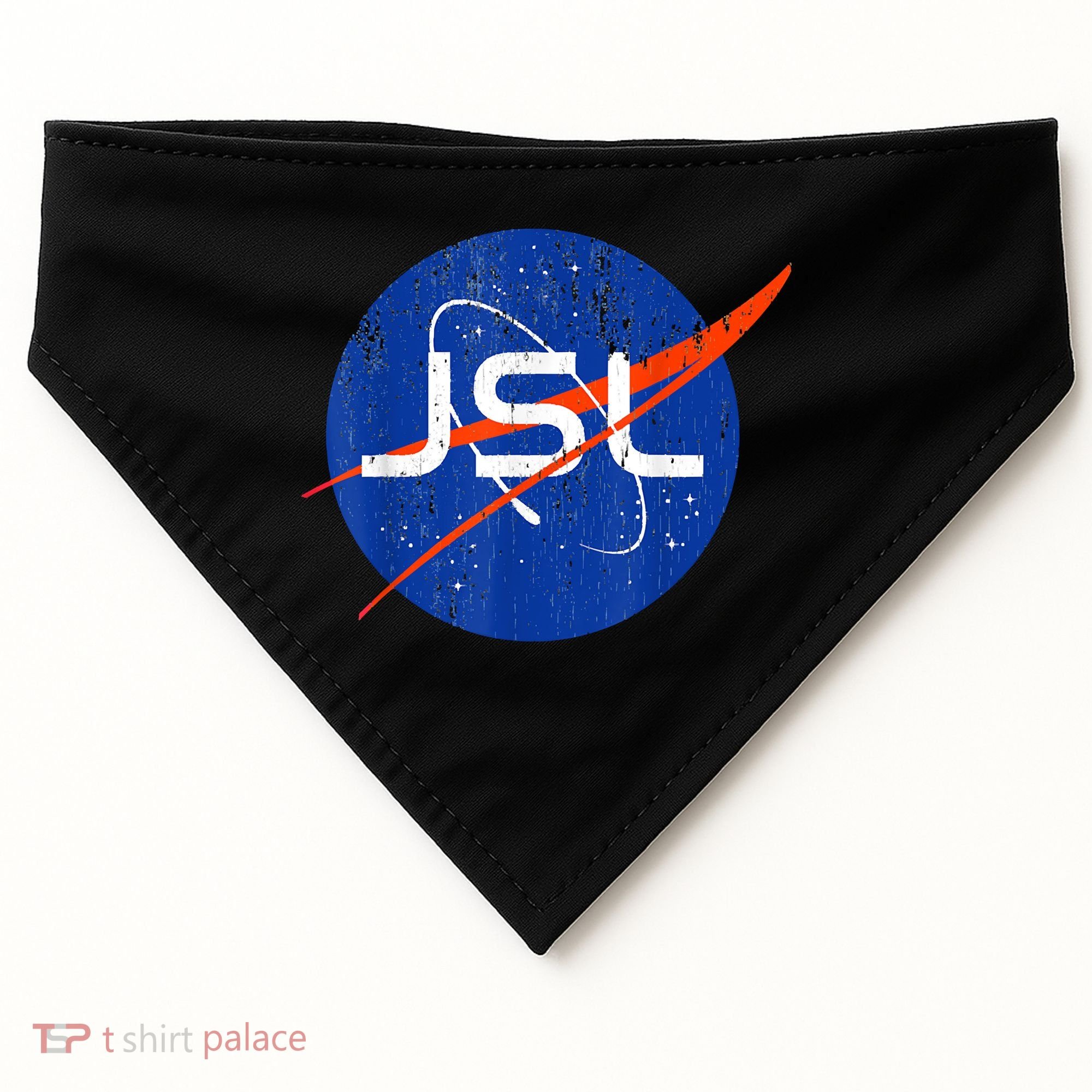 Jewish Space Laser Logo Badge Distressed Funny Meme USA-Made Doggie Bandana