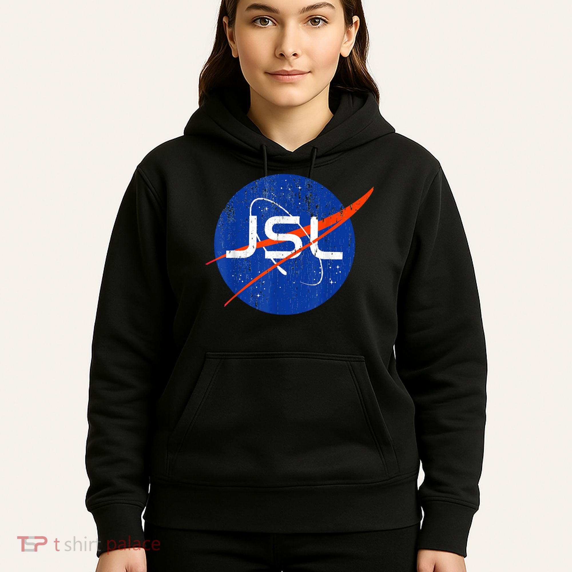 Jewish Space Laser Logo Badge Distressed Funny Meme Hoodie
