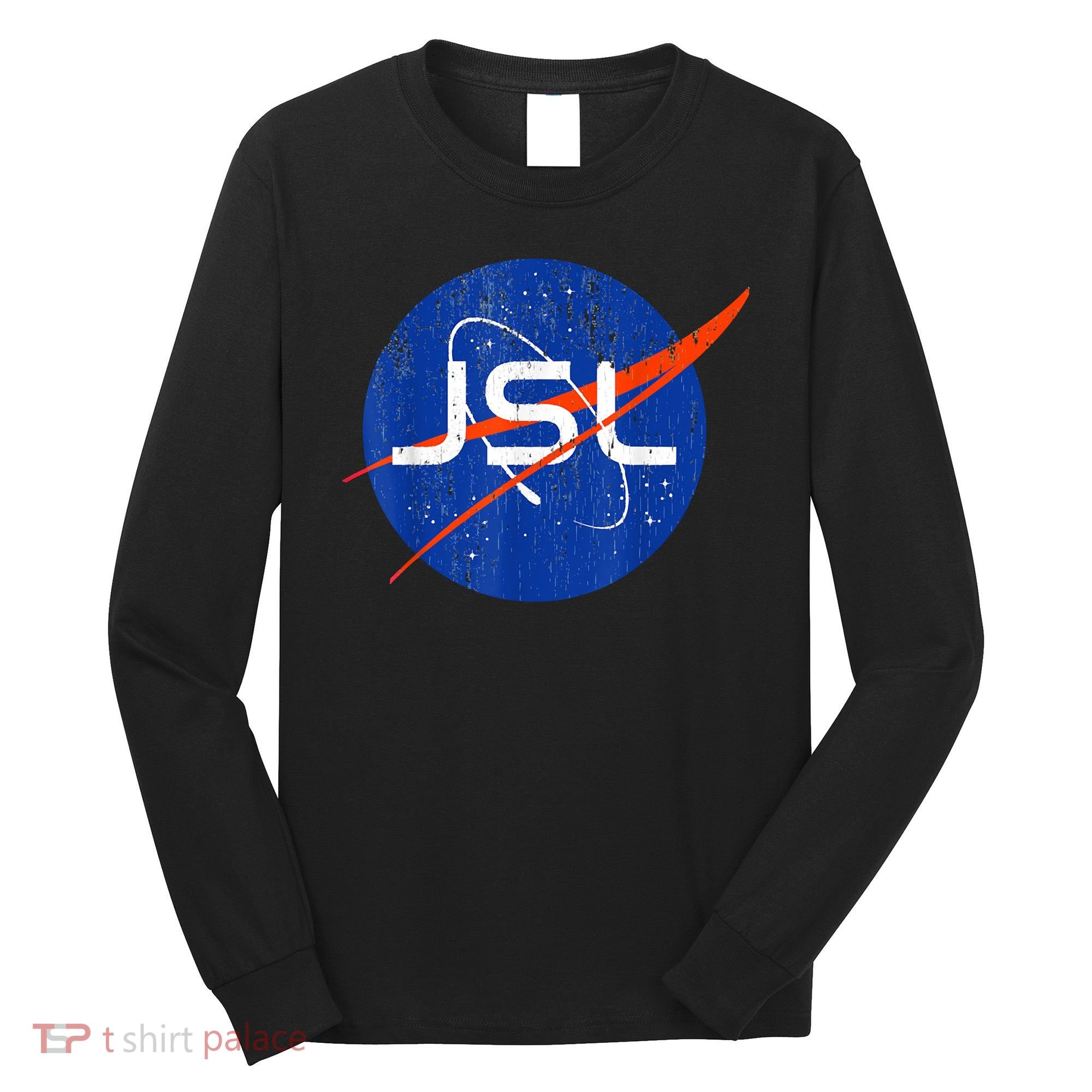 Jewish Space Laser Logo Badge Distressed Funny Meme Long Sleeve Shirt