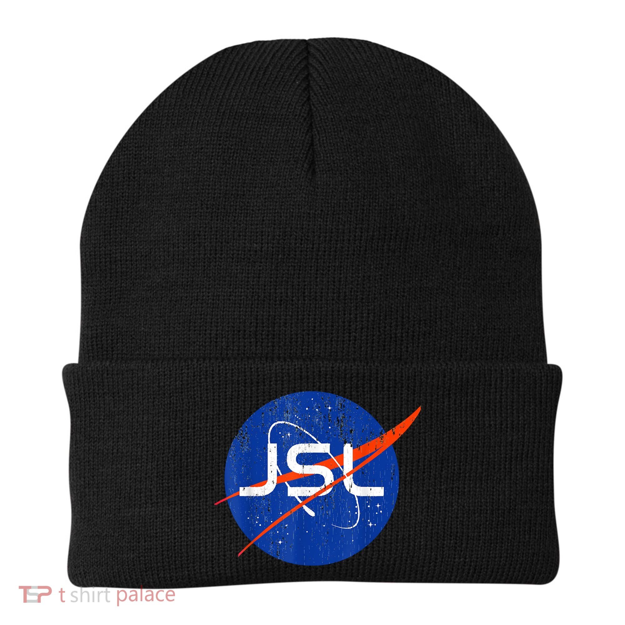 Jewish Space Laser Logo Badge Distressed Funny Meme Beanie