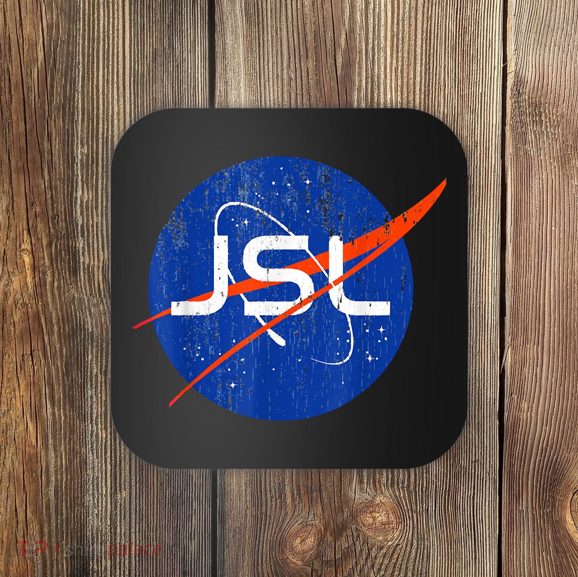 Jewish Space Laser Logo Badge Distressed Funny Meme Coaster