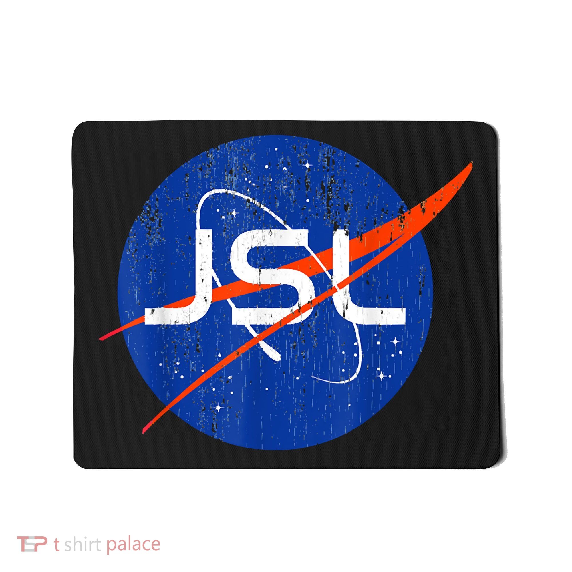 Jewish Space Laser Logo Badge Distressed Funny Meme Mousepad