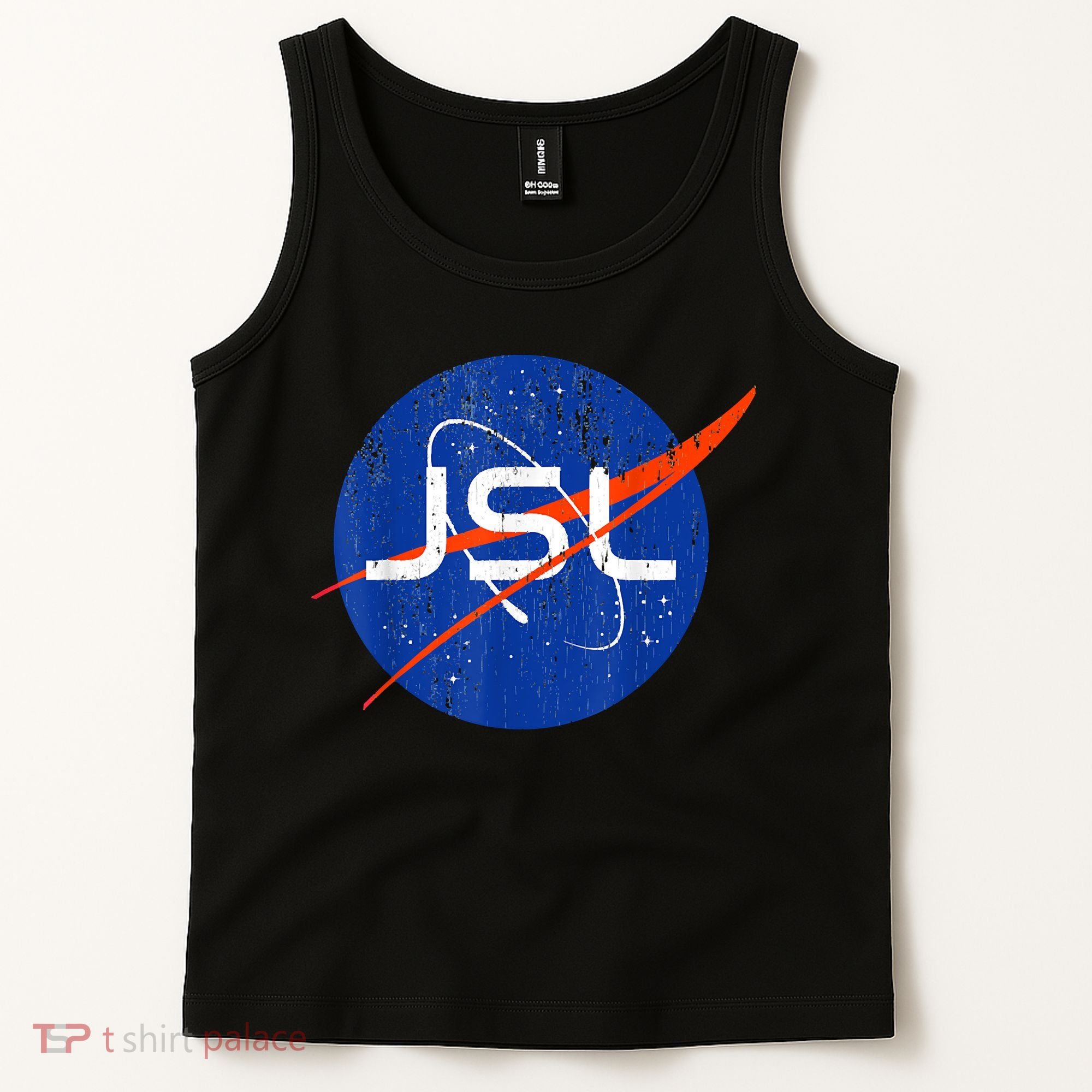 Jewish Space Laser Logo Badge Distressed Funny Meme Tank Top
