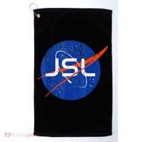 Jewish Space Laser Logo Badge Distressed Funny Meme Golf Towel thumb 0