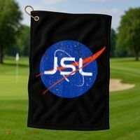 Jewish Space Laser Logo Badge Distressed Funny Meme Golf Towel thumb 1