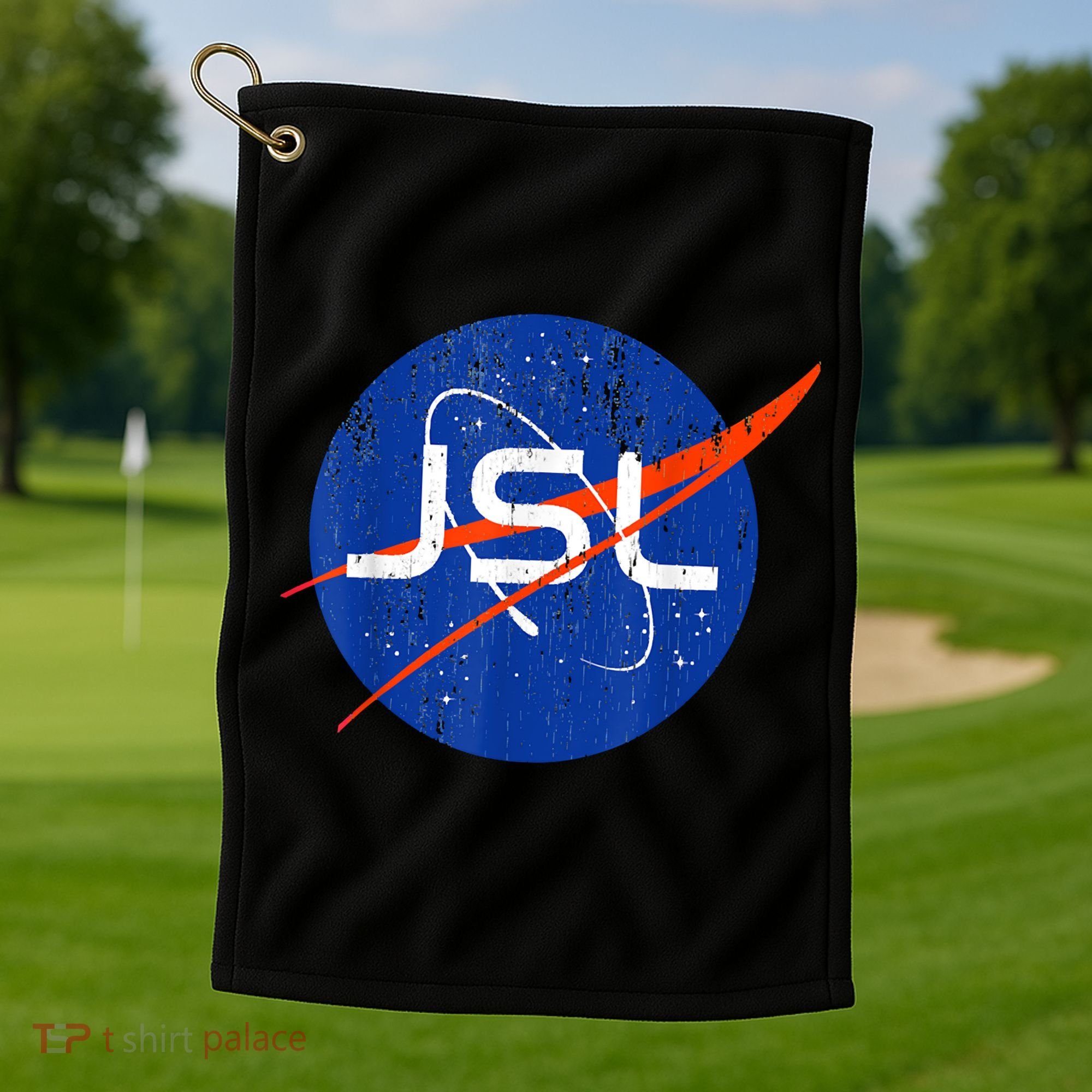 Jewish Space Laser Logo Badge Distressed Funny Meme Golf Towel