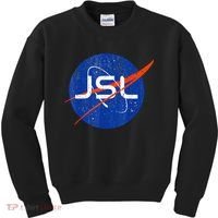 Jewish Space Laser Logo Badge Distressed Funny Meme Kids Sweatshirt thumb 0