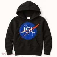 Jewish Space Laser Logo Badge Distressed Funny Meme Kids Hoodie thumb 0