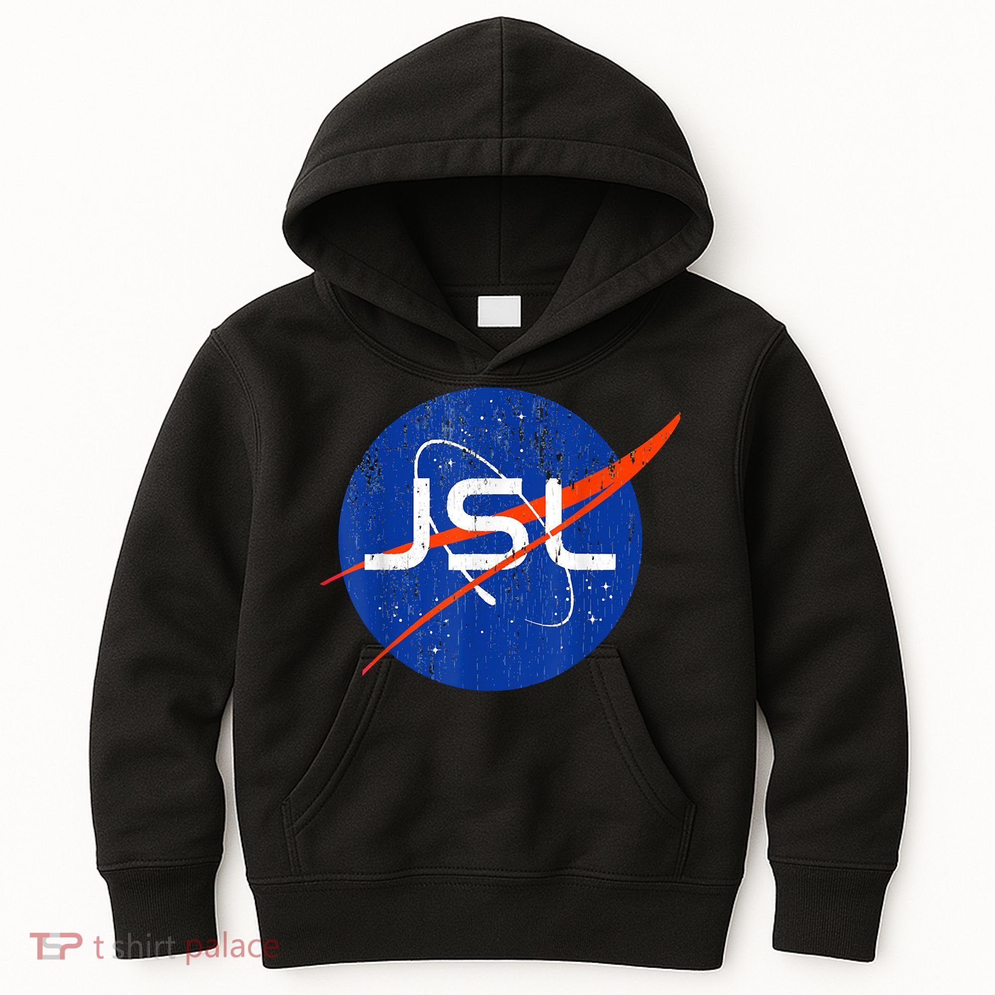 Jewish Space Laser Logo Badge Distressed Funny Meme Kids Hoodie