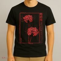 Japanese Spider Lily Soft Grunge Anime Aesthetic Flower T-Shirt thumb 3