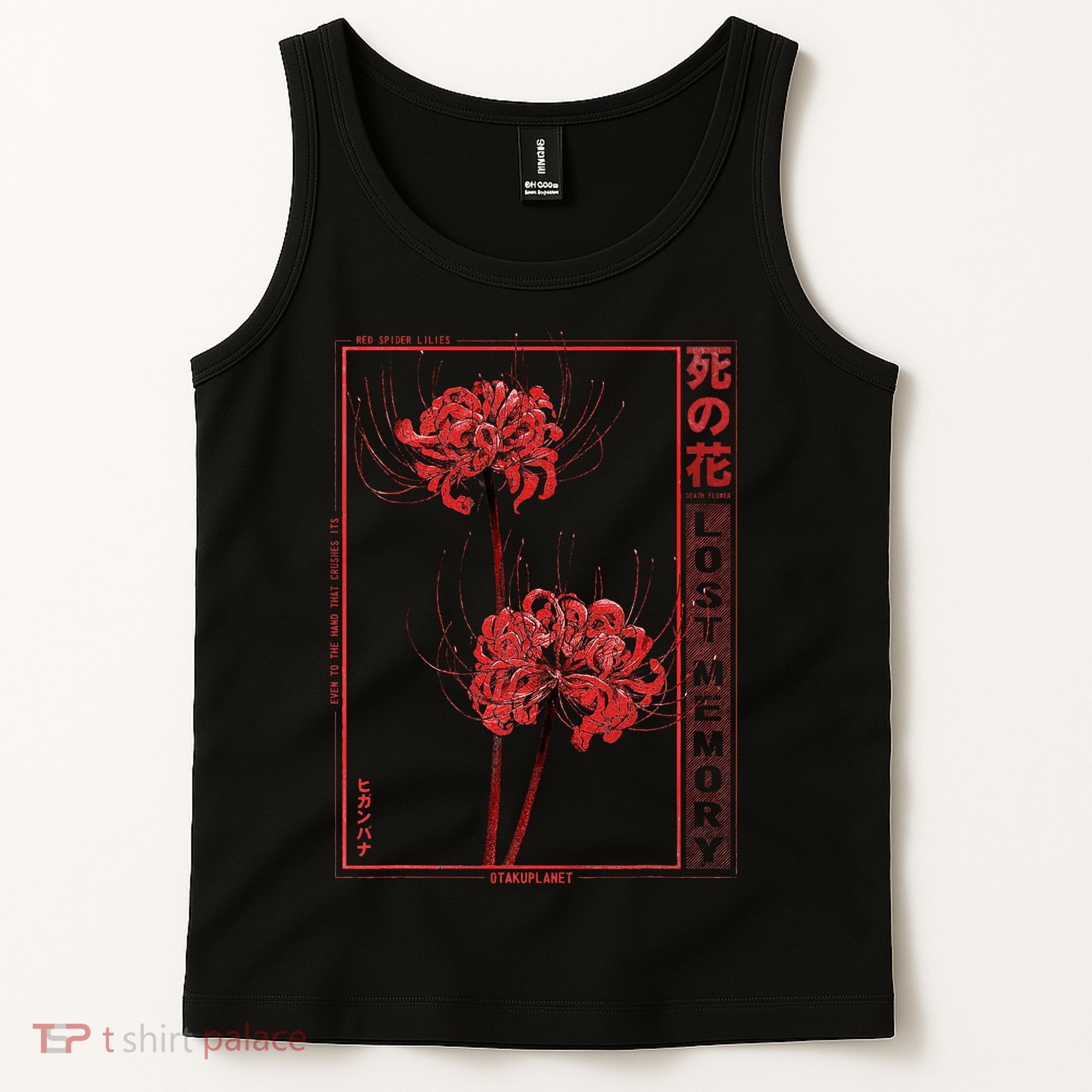 Japanese Spider Lily Soft Grunge Anime Aesthetic Flower Tank Top