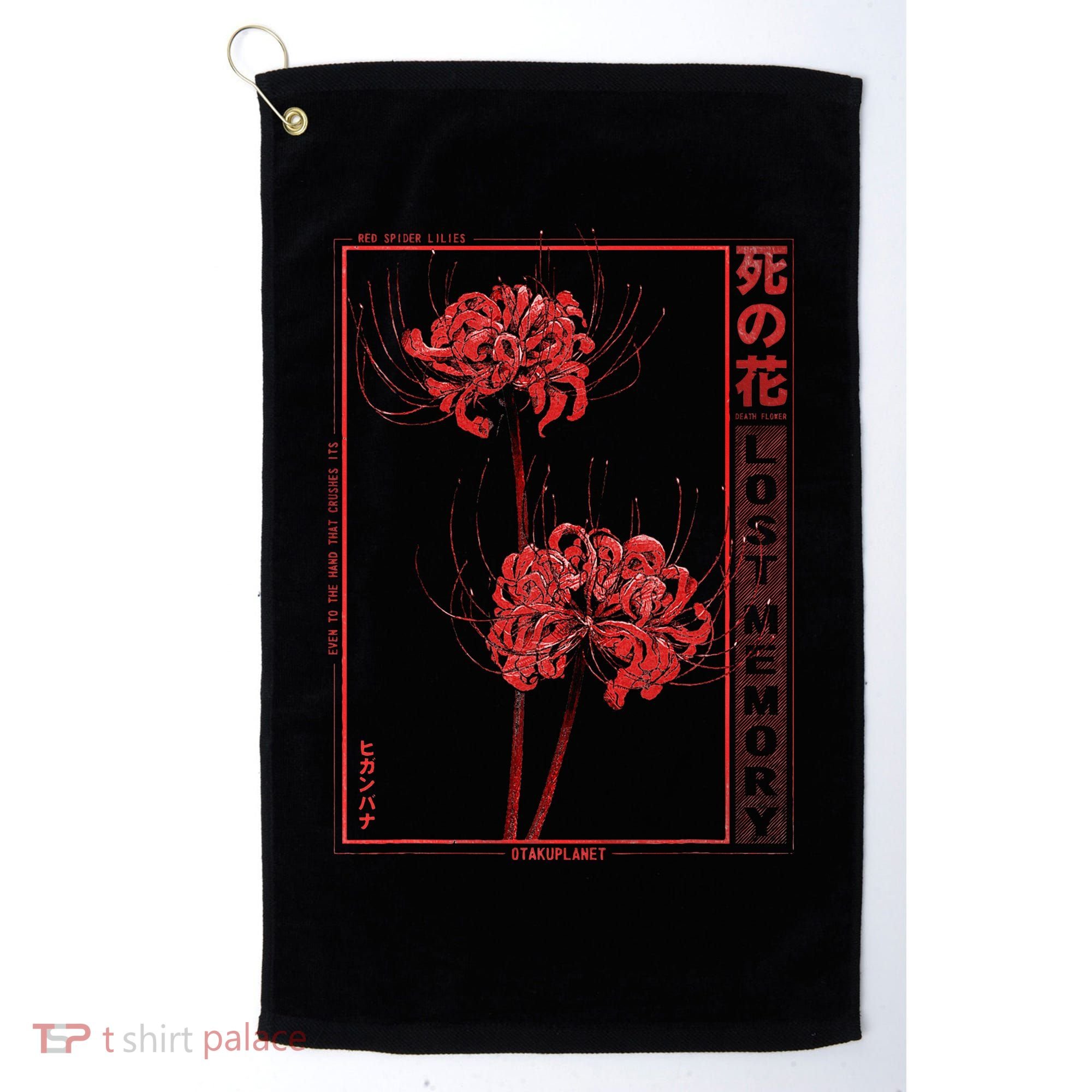 Japanese Spider Lily Soft Grunge Anime Aesthetic Flower Golf Towel