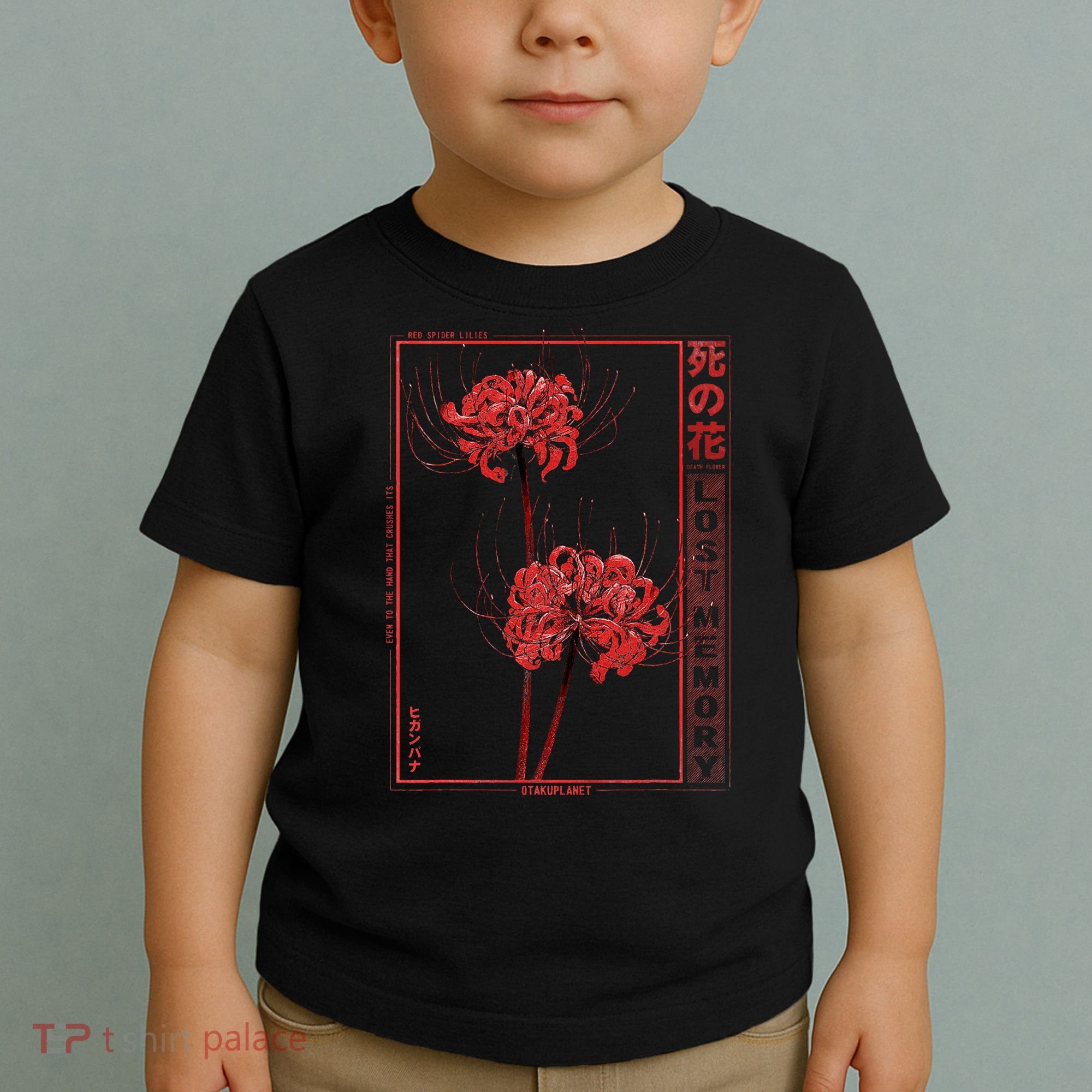 Japanese Spider Lily Soft Grunge Anime Aesthetic Flower Toddler T-Shirt