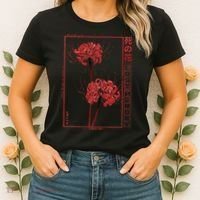 Japanese Spider Lily Soft Grunge Anime Aesthetic Flower Women's T-Shirt thumb 2
