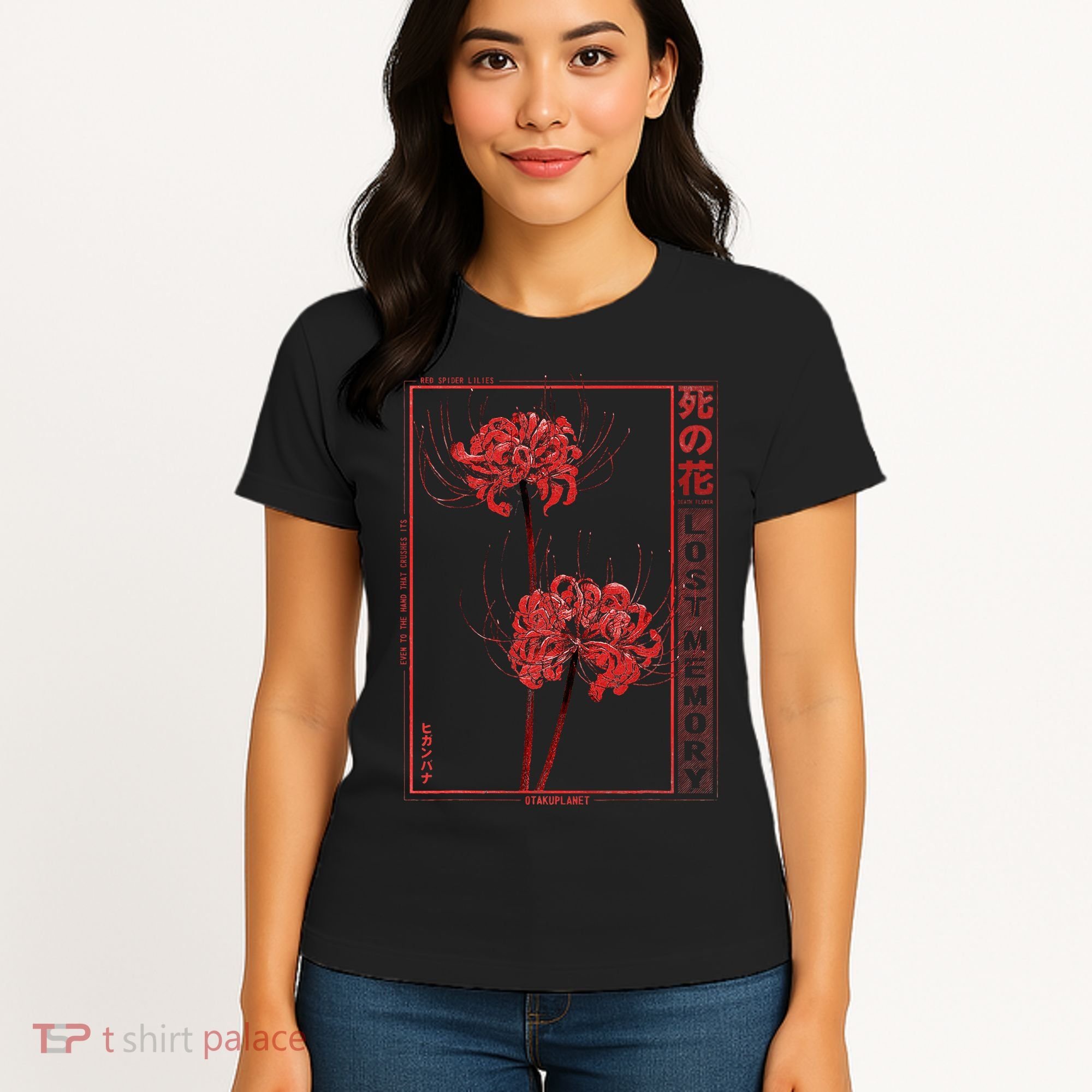 Japanese Spider Lily Soft Grunge Anime Aesthetic Flower Women's T-Shirt
