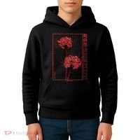 Japanese Spider Lily Soft Grunge Anime Aesthetic Flower Kids Hoodie thumb 4