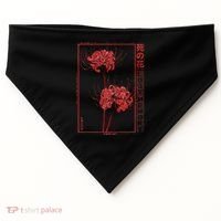 Japanese Spider Lily Soft Grunge Anime Aesthetic Flower  USA-Made Doggie Bandana thumb 0
