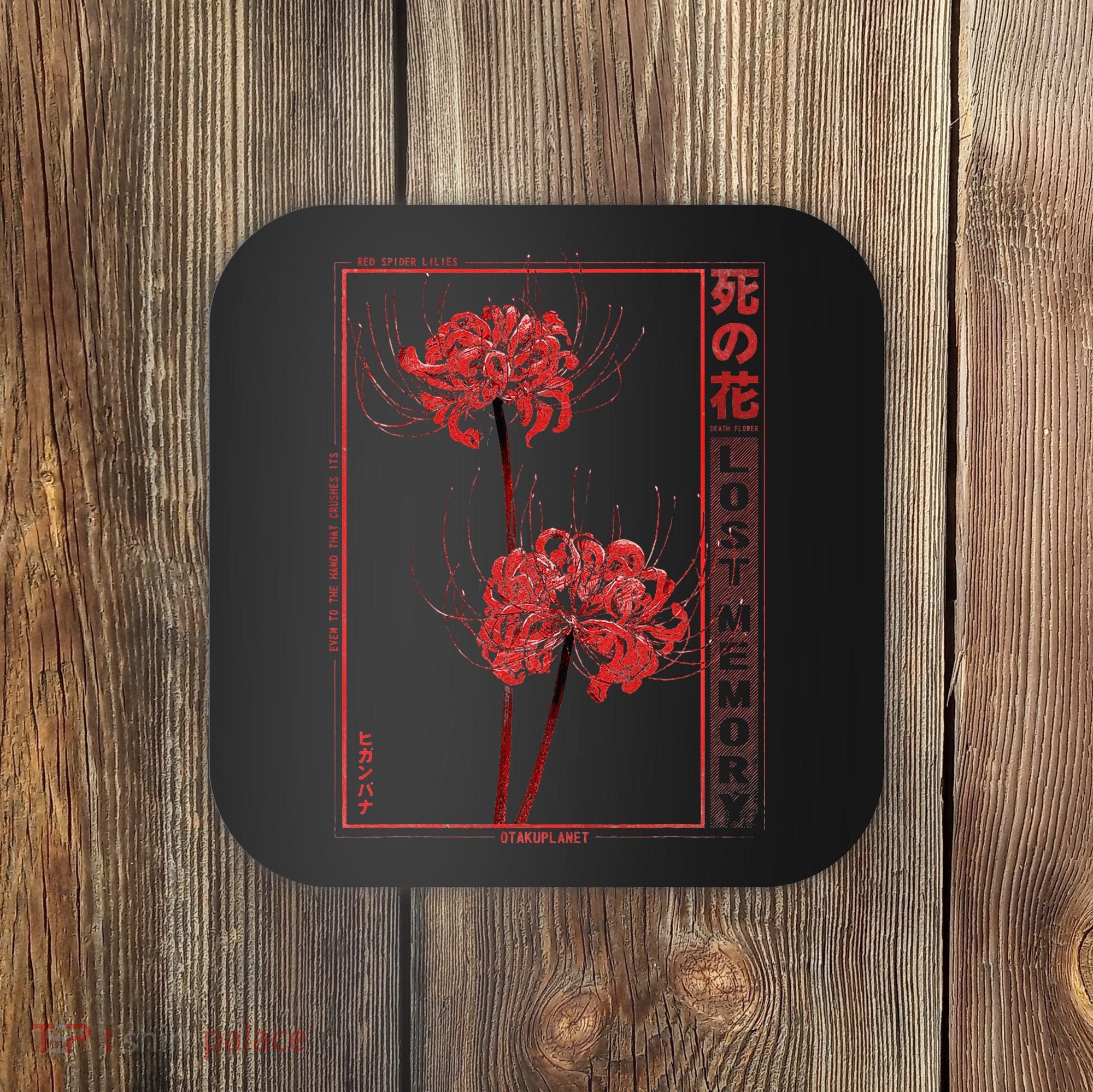 Japanese Spider Lily Soft Grunge Anime Aesthetic Flower  Coaster