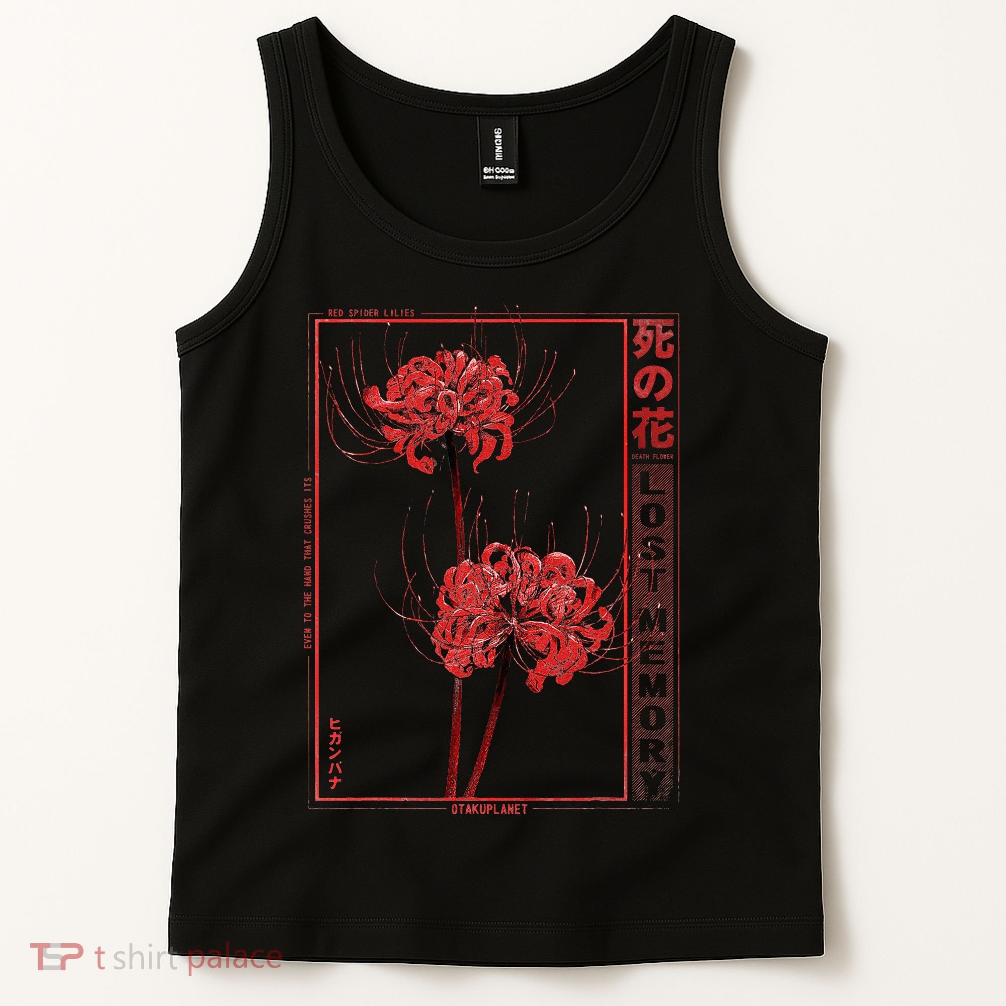 Japanese Spider Lily Soft Grunge Anime Aesthetic Flower  Tank Top