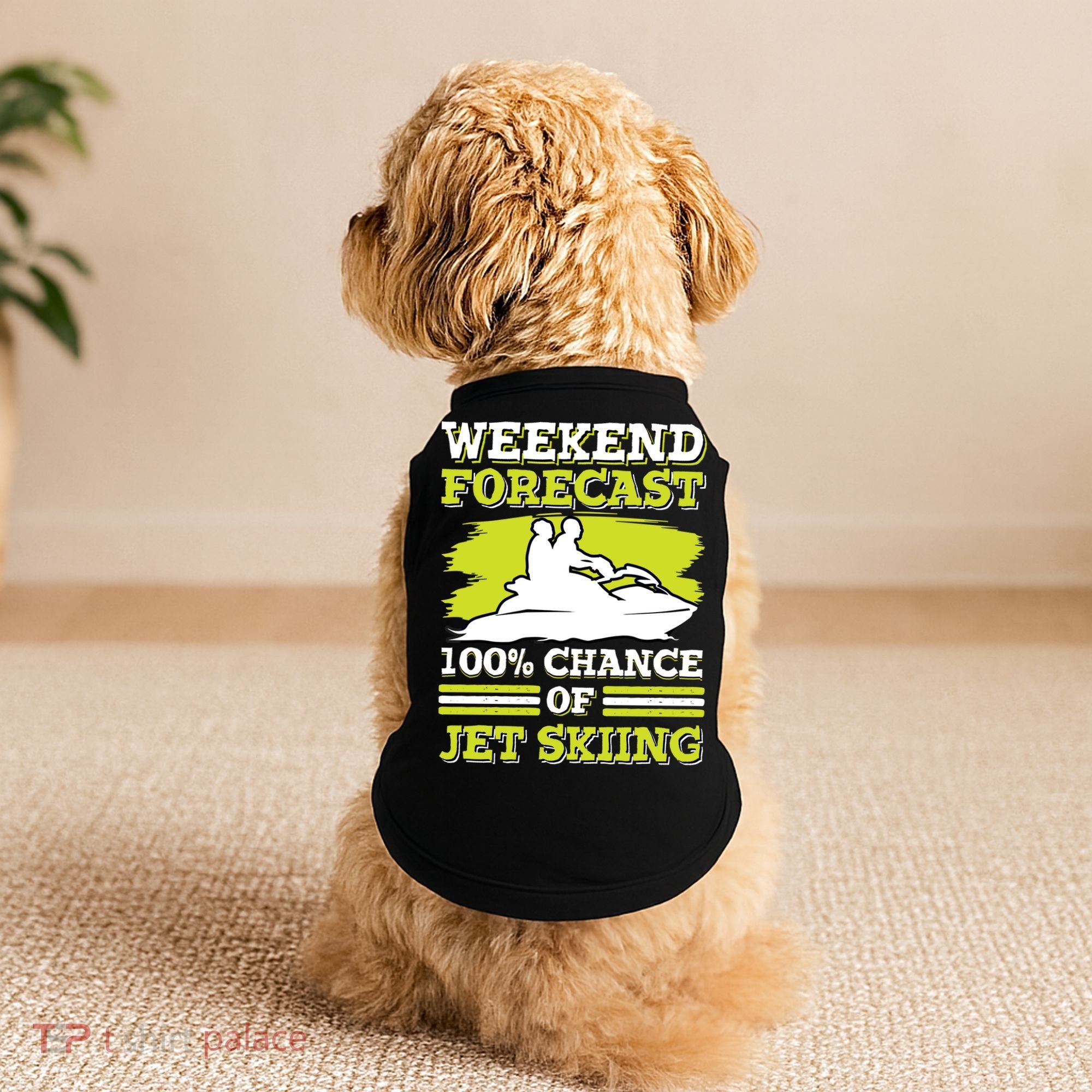Jet Skier Lover Weekend Forcast 100% Chance Of Jet Skiing Funny Gift Doggie Tank