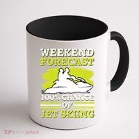 Jet Skier Lover Weekend Forcast 100% Chance Of Jet Skiing Funny Gift Coffee Mug thumb 1