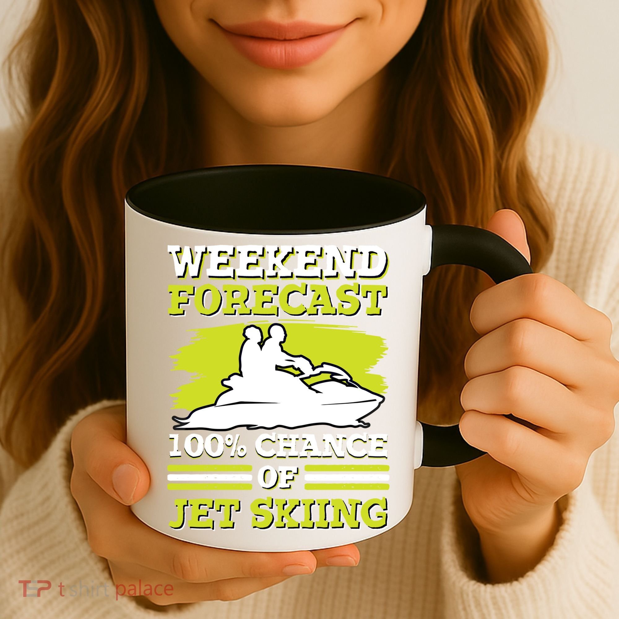 Jet Skier Lover Weekend Forcast 100% Chance Of Jet Skiing Funny Gift Coffee Mug