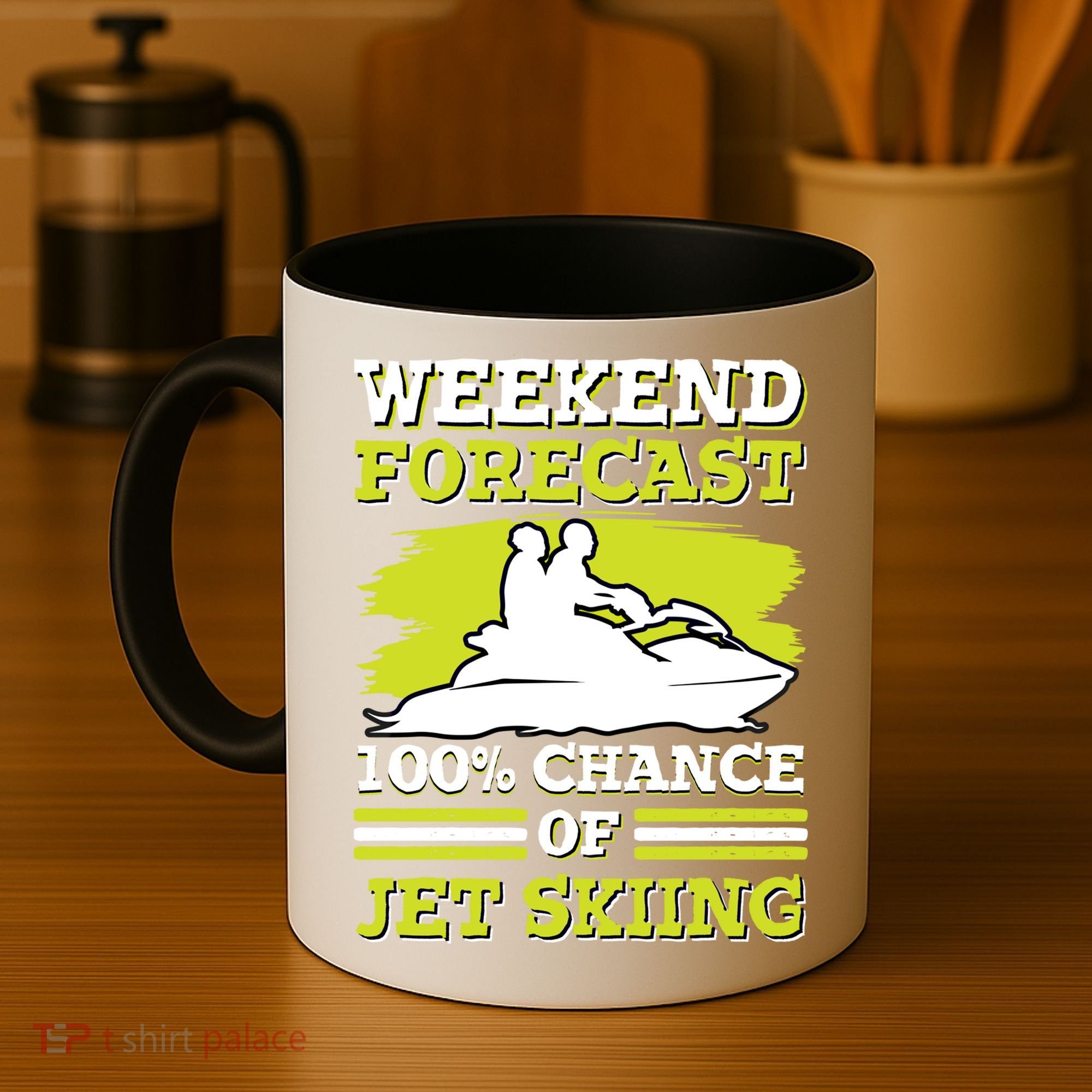 Jet Skier Lover Weekend Forcast 100% Chance Of Jet Skiing Funny Gift Coffee Mug