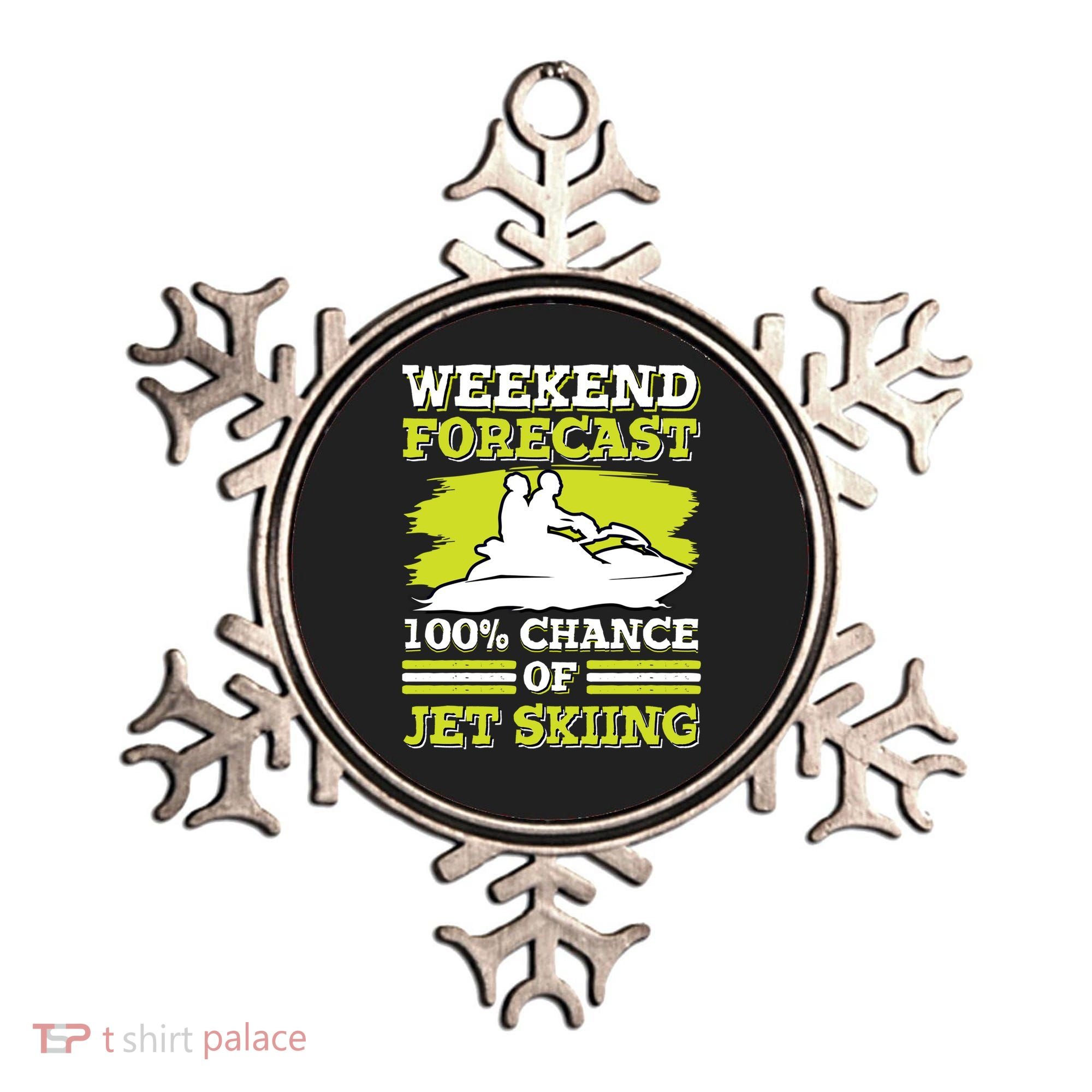 Jet Skier Lover Weekend Forcast 100% Chance Of Jet Skiing Funny Gift Ornament