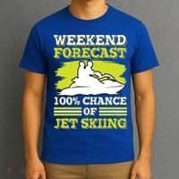 Jet Skier Lover Weekend Forcast 100% Chance Of Jet Skiing Funny Gift T-Shirt thumb 3