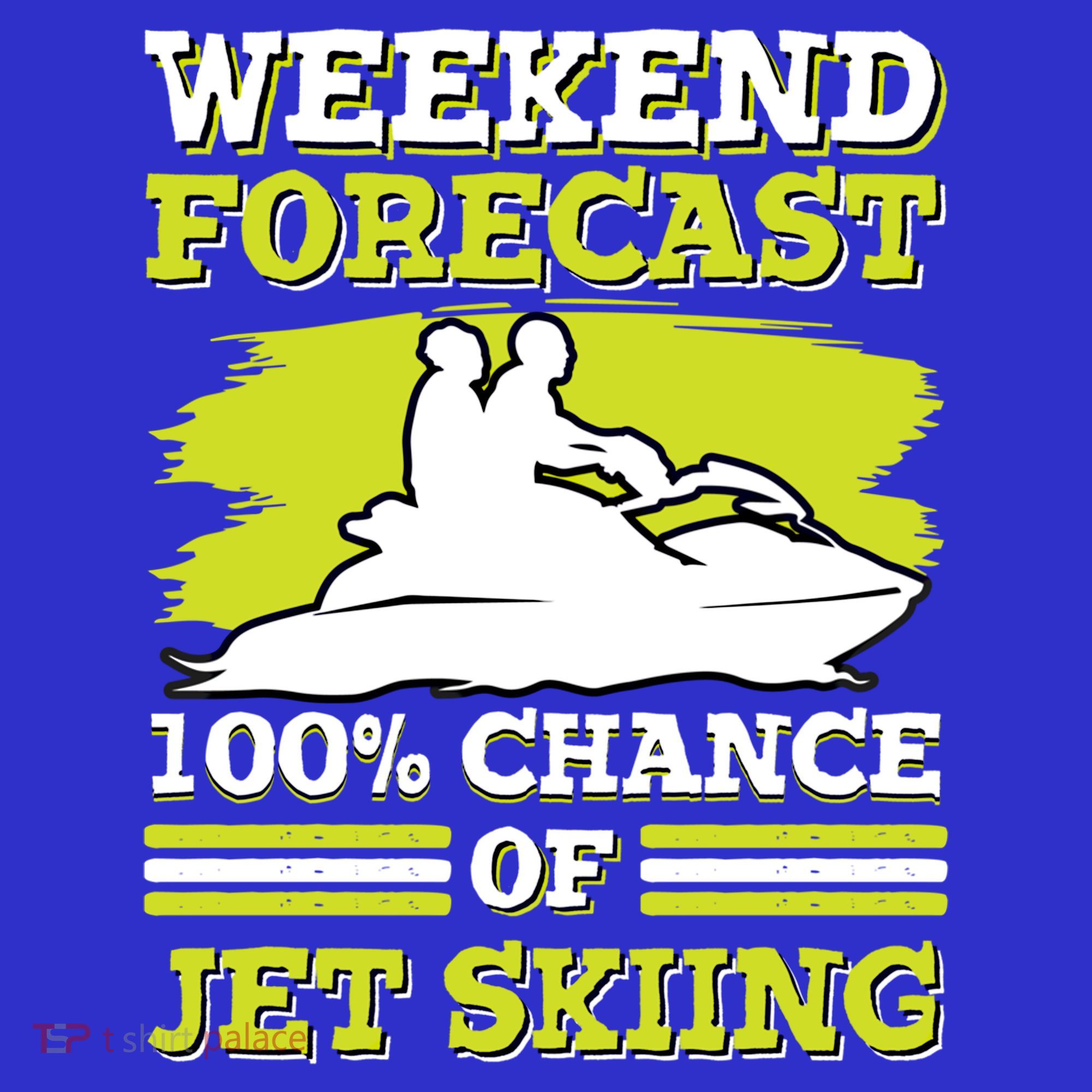 Jet Skier Lover Weekend Forcast 100% Chance Of Jet Skiing Funny Gift Coaster