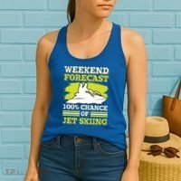Jet Skier Lover Weekend Forcast 100% Chance Of Jet Skiing Funny Gift Women's Tank Top thumb 2