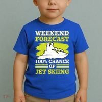 Jet Skier Lover Weekend Forcast 100% Chance Of Jet Skiing Funny Gift Toddler T-Shirt thumb 2