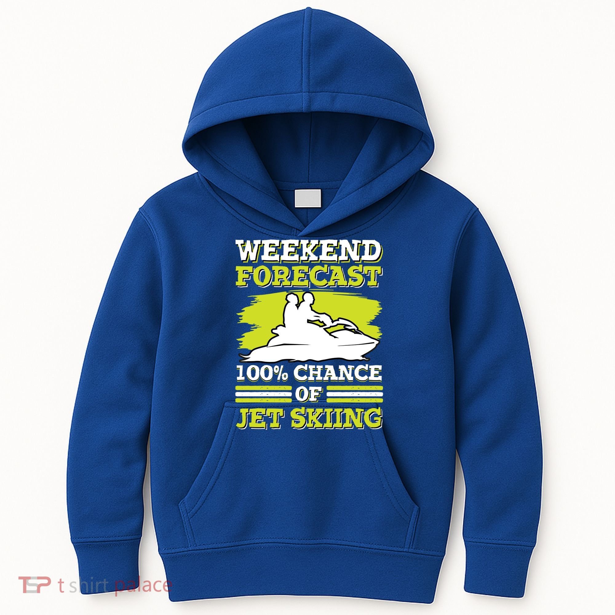 Jet Skier Lover Weekend Forcast 100% Chance Of Jet Skiing Funny Gift Kids Hoodie